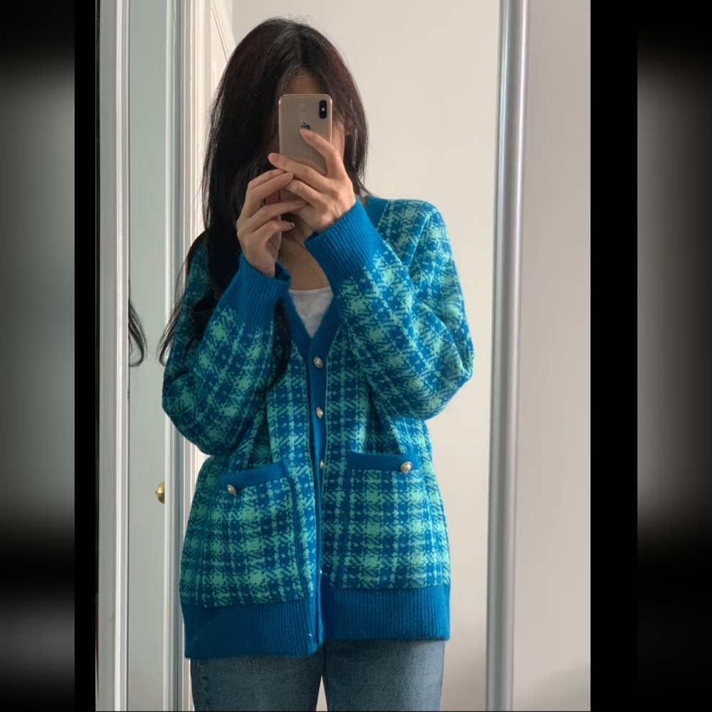 Zara * Long Cardigan Blue Size S - Picture 11 of 17